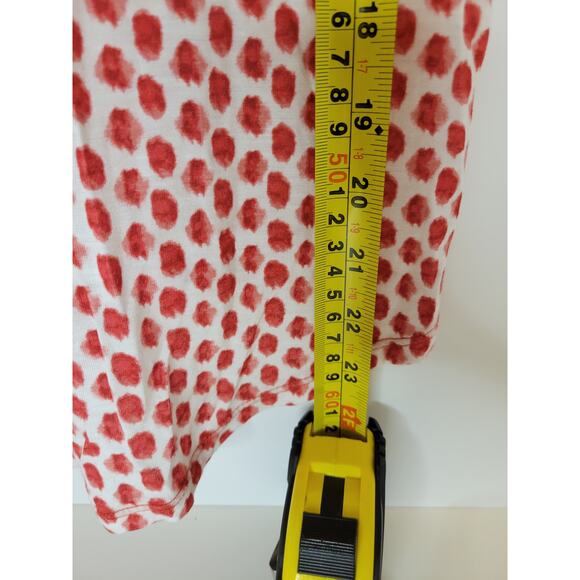 Women's Chico's Lightweight Red and White Polka Dot T-Shirt Size 0 (small 4) - Picture 9 of 9